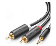 UGREEN AV102 Kabel 2x RCA Cinch jack 3.5 mm 1m czarny - 1488938 - zdjęcie 1